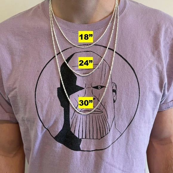 Solid 925 Silver Unique Style Chain - 100% Real Silver - Multiple Lengths​ - Picture 3 of 7